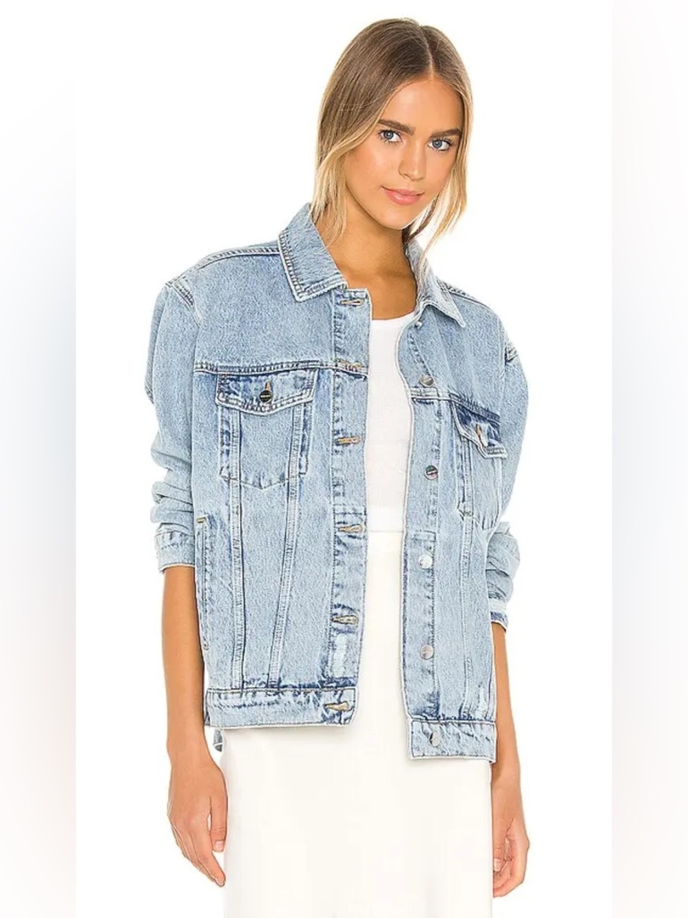 ANINE BING Rory Oversized Denim Jacket Vintage Blue Size M